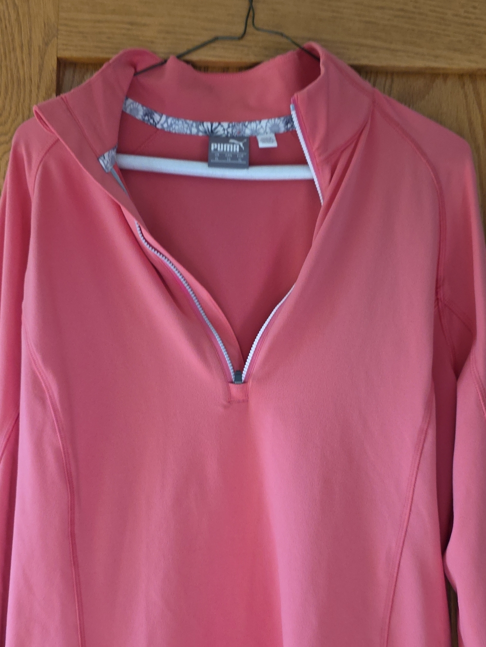 Puma Coral Pink Quarter-Zip Pullover Hoodie